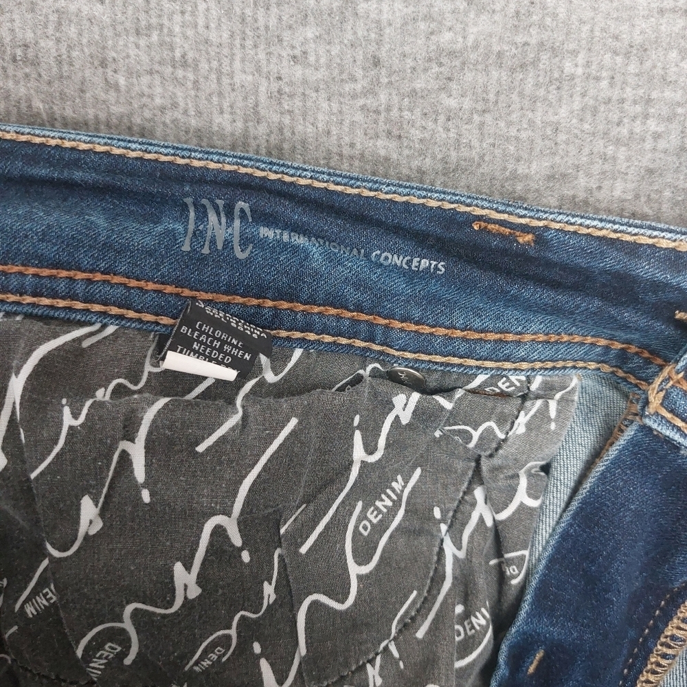 INC DENIM WOMENS BLUE SECRETLY SHAPES REGULAR FIT SKINNY JEANS SIZE 10 - Picture 10 of 11